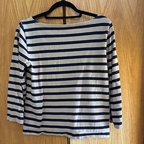J. Crew Navy and Cream Striped Blouse - Picture 3 of 3